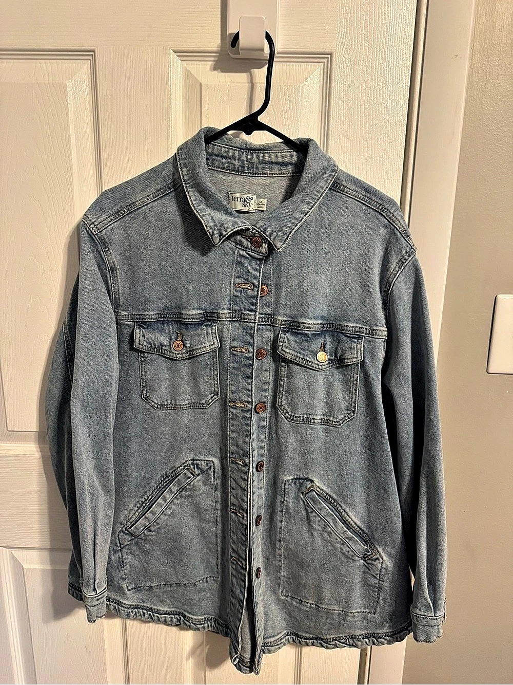 Terra & Sky Denim Jean Jacket Blue Size 1X